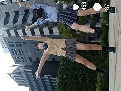 BAN02 Cute Nerdy Asian Girl Enjoying Hot Doggy Style Action